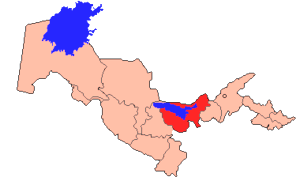 Джизакская область на карте