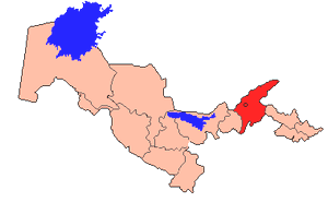 Ташкентская область на карте