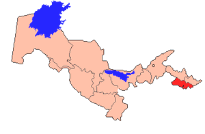 Ферганская область на карте