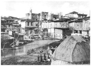 Общий вид на медресе Кукельдаш со стороны канала Чорсу в начале ХХ века